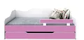Produktbild: BDW - Kinderbett - Jugendbett - Doppelbett - mit Lattenrost, Matratzen, Schublade, Rausfallschutz - Ausziehbar - Schlafsofa, Gästebett, Klappbar - Kinderzimmer - 180x80cm - Rosa