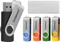 Produktbild: Intenso Basic Line 5X 16 GB USB-Sticks USB 2.0 mit Beschriftungsetiketten, bunt