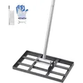 Produktbild: VEVOR Rasenrakel, Levelingrake mit 198 cm Griff, 431x254 mm Bodenplatte, rostbeständiger Nivellierrechen aus Karbonstahl, 5 Höhen einstellbar, Rasennivellierungswerkzeug für Hof und Golfplatz