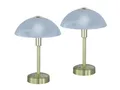 Produktbild: TRIO Leuchten LED Nachttischlampe, Dimmfunktion, LED fest integriert, Warmweiß, 2er SET, klein-e Pilzlampe im Bauhaus-stil mit Glas-schirm, Höhe 30cm