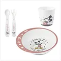 Produktbild: NUK Disney Micky Geschirrset | ab 6 Monaten | enthält Teller, Gabel, Löffel und Becher | Disney Micky Maus | 4 Teile