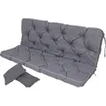 Produktbild: TexDeko Auflagekissen Ecolen Gartenbankauflage für Hollywoodschaukel mit Rückenlehne, (1x Gartenbankauflage für Hollywoodschaukel + 2x Kissen), UV-Beständig grau 140 cm x 56 cm x 50 cm