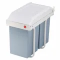 Produktbild: Hailo Einbaumülleimer Multi-Box duo L, Abfalleimer, Stahlblech, Weiß, 2 x 14 L