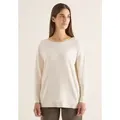 Produktbild: Strickpullover CECIL, Damen, Gr. L (42), oat milk beige melange, Stoff, 50% Viskose, 28% Polyester, 22% Nylon, unifarben, comfort fit normal, U-Boot-Ausschnitt, Bündchen, Pullover Strickpullover, aus softem Materialmix