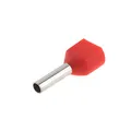 Produktbild: SeKi Zwillingsaderendhülsen 2x1,0mm², Rot – 100 Stück | Isolierte Twin Aderendhülsen für sichere Kabelverbindungen | Ideal für Elektroinstallationen, Schaltschrankbau & KFZ | Hochwertige Verarbeitung