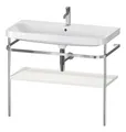 Produktbild: Duravit Happy D.2 Plus C-Shaped Set mit Metallkonsole mit Hahnloch 975 x 490 x 850 mm - Nordic Weiß Seidenmatt - HP4838O3939