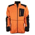 Produktbild: FORSBERG Strickjacke Forst Strickfleece mit Softshell Verstärkung rot neongelb gut sichtbar bequem robust hochwertig, Farbe:orange/schwarz, Größe:M