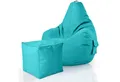Produktbild: Green Bean Sitzsack Cozy+Cube (2er Set Sitzsack + Hocker - fertig befüllt - robust waschbar schmutzabweisend -, Kinder & Erwachsene Bean Bag Bodenkissen), Lounge Sitzhocker Relax-Sessel Gamer Gamingstuhl Pouf