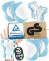 Produktbild: 99FLIPS Knieschoner Kinder 3 Jahre Schoner Inliner - Schlittschuhe Kinder [6er Set] - FLASH - Größe XS Hellblau - Protektoren - Knieschützer Protektoren Geschenk Mädchen 6 jahre