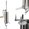 Produktbild: Wurstfüllmaschine 3,5 L Edelstahl vertikal mit Handkurbel & 4 Fülltrichtern