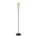 Produktbild: Stehlampe Lampe Wohnzimmer Stahl in schwarz, gold Glas in klar, gold E27 Fassung