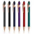 Produktbild: 6 Stück Eingabestift Stylus Pen Touchscreen Stift Tablet Stift Kugelschreiber mit Touchpen Universal Gummi Touch Pen für iPhone Pro Air Mini Samsung Galaxy Huawei Tablets und Alle Smartphone