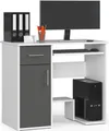 Produktbild: PC-Schreibtisch AKORD JAY Weiß Schublade Front Graphitgrau B90 x H74 x T50 cm