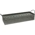 Produktbild: MACOSA SA82182 Deko-Tablett 34 cm filigran Metall antik grau Schale Metall-Korb Dekoschale Aufbewahrung Dekoschale Blumenschale Blumenkorb Metallschale
