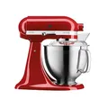 Produktbild: KitchenAid Küchenmaschine - Artisan - Kippbarem Food Processor - Teigknetmaschine mit 2 Schüsseln und 3 Zubehör aus Edelstahl - 4.8 L - Empire rot