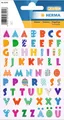 Produktbild: HERMA Buchstaben Aufkleber Bunt, 62 Stück, selbstklebend, klein, 3D Kinder Alpha