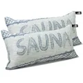 Produktbild: POOL Total Jokipiin Premium Saunakissen 2X Tampere 40x22 cm - 100% Made in Finland - Leinen & Baumwolle - Ökotex Zertifiziert - Wellness Kopfstütze & Nackenkissen für Sauna Spa & Erholung