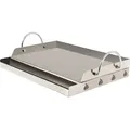 Produktbild: BBQ-Toro Edelstahl Grillplatte | 64 x 40,5 cm | BBQ Plancha passend für Weber Grill - Silber