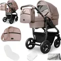 Produktbild: Bergsteiger Capri Kombikinderwagen 2-in-1 ohne Babyschale – Babywanne & Sportsitz, Luftreifen, Federung, höhenverstellbarer Griff, faltbar, Zubehör
