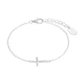 Produktbild: s.Oliver Armband 925 Sterling Silber Mädchen Kinder Armschmuck, mit Zirkonia synth., 14+2 cm, Silber, Kreuz, Kommt in Schmuck Geschenk Box, 2035515