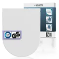 Produktbild: D-Form WC-Sitz mit Absenkautomatik TÜV-geprüft | Abnehmbarer Klodeckel aus br...