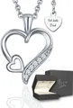 Produktbild: LOVENEST Herzkette Halskette Damen Silber 925 mit kleinen ZIRKONIA-STEINEN Herz-Anhänger (Silberkette Anhänger Geschenke für Frauen Valentinstag Frau Freundin, Geschenkset Damenkette Weihnachten Set), Sie Geburtstag Hochzeitstag Liebesbeweis Liebesgeschenk Herz Schmuck
