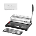 Produktbild: VEVOR Bindemaschine, Kammbindemaschine 21-Loch-Bindung 450 Blatt, Buchbindemaschine mit 100 Stück 3/8 Zoll Kammbinderücken, für Briefgröße, A4, A5