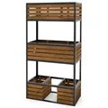 Produktbild: Hochbeet CUBE Metall & Holz - 3 Etagen Gemüsebeet Kräuterbeet - Beet für Terrasse Balkon & Garten
