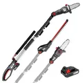 Produktbild: WALTER Li-Ion Akku-Hochentaster/Heckenschere 20 V, 2 in1 Kombigerät für perfekten Baum- und Strauchschnitt und zum Trimmen von Büschen, inklusiv...