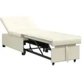 Produktbild: vidaXL Schlafsofa 3-in-1 Ausziehbar Creme Samt