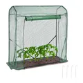 Produktbild: Relaxdays Tomaten Gewächshaus, HBT: 154 x 152 x 50 cm, Eisen & PE-Gitterfolie, stabiles Foliengewächshaus Garten, grün