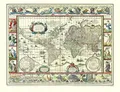Produktbild: Historische WELTKARTE 1635 von Willem Janszoon Blaeu (gerollt): Originalinschrift der World Map: Nova Totius Terrarum Orbis Geographica Ac Hydrographica Tabula