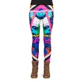 Produktbild: cosey - Neon Line Leggings - knallige Farben- in verschiedenen Leuchtend bunten Designs (Einheitsgröße) (Tropenleucheten)