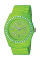 Produktbild: edc by Esprit Quarzuhr Disco Glam Waterfall Green with Stones, aus Kunststoff, Edelstahlboden, Grün, Zirkonia, Faltschließe