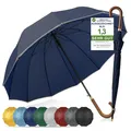Produktbild: ® Regenschirm Sturmfest I Ø120cm Schirm I Regenschirm Groß XXL mit Reflektier...