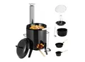 Produktbild: Juskys Gulaschkanone 17 Liter mit Kessel & Pfanne - Outdoor Holz Ofen zum Kochen, Braten & Grillen