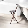 Produktbild: Gehstock mit Sitz Fläche Spazierstock Stuhl klappbar höhenverstellbar Aluminium