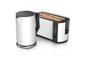 Produktbild: Arendo Frühstücks-Set (2-tlg), Edelstahl Wasserkocher 1,5l, 4-Scheiben Langschlitz Toaster, Weiß Matt