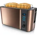 Produktbild: Toaster Für 4 Scheiben, 1500w, Langschlitz, Brötchenaufsatz, Wärmeisoliert, Display, Kupfer - Arendo