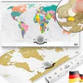Produktbild: Rubbel Weltkarte Scratch Off World Map Poster XXL Landkarte zum Rubbeln 82x45cm