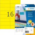 Produktbild: HERMA 4551 Farbige Etiketten gelb ablösbar, 20 Blatt, 105 x 37 mm, 16 pro A4 Bog