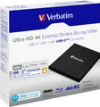 Produktbild: Verbatim Blu-ray Recorder, USB 3.1, A-C, 6x/8x/24x, Slimline Portable, schwarz, BDXL, 4K UHD, M-DISC, Software, Retail 43888