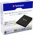 Produktbild: Verbatim Brenner extern BDXL UHD 4K Typ C USB 3.2 schwarz Blu-ray-Brenner