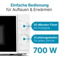 Produktbild: CLATRONIC Mikrowelle MW 791, Mikrowelle, 700 Watt, 6 Stufen, 20 Liter weiß