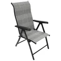 Produktbild: DEGAMO Klappsessel Gartensessel Antibes Hochlehner, Metall und Polyrattan grau, 7-Fach verstellbar, faltbar, Outdoor