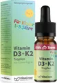 Produktbild: Vitamin D3 K2 Tropfen für Kleinkinder ab 1 Jahr – DEUTSCHES PRODUKT – Frei von Zusätzen & 100% Vegetarisch – Vitamin D für Kinder Vitamine
