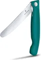 Produktbild: Victorinox Swiss Classic Faltbares Picknick-Messer für Wanderungen, Obst, Gemüse, Brötchen, Wurst, mit Wellenschliff, Extra Scharf, Grün