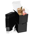 Produktbild: Belle Vous Schwarze Pappschachteln mit Deckel, Geschenkboxen mit Deckel (50er Pack) - Box Maße 7,5 x 7,5 x 7,5 cm - Einfache Faltschachtel Geschenkbox - Partys, Geburtstage, Hochzeiten, Feiertage
