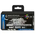 Produktbild: Staedtler Pigment Arts Soft Brush Pen Grey Colors, 6 Farben, Grau, Rund, Kunststoff, Polypropylen (PP), Tinte auf Wasser