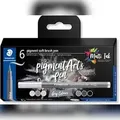 Produktbild: STAEDTLER Pigment Arts Soft Brush Pen Grey Colors, 6 Farben, Grau, Rund, Kunststoff, Polypropylen (PP), Tinte auf Wasserbasis, Erwachsene & Kinder